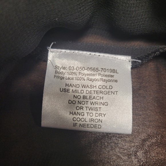 ROPER Sheer Black Fringe Duster Cardigan Size XL - Picture 5 of 7